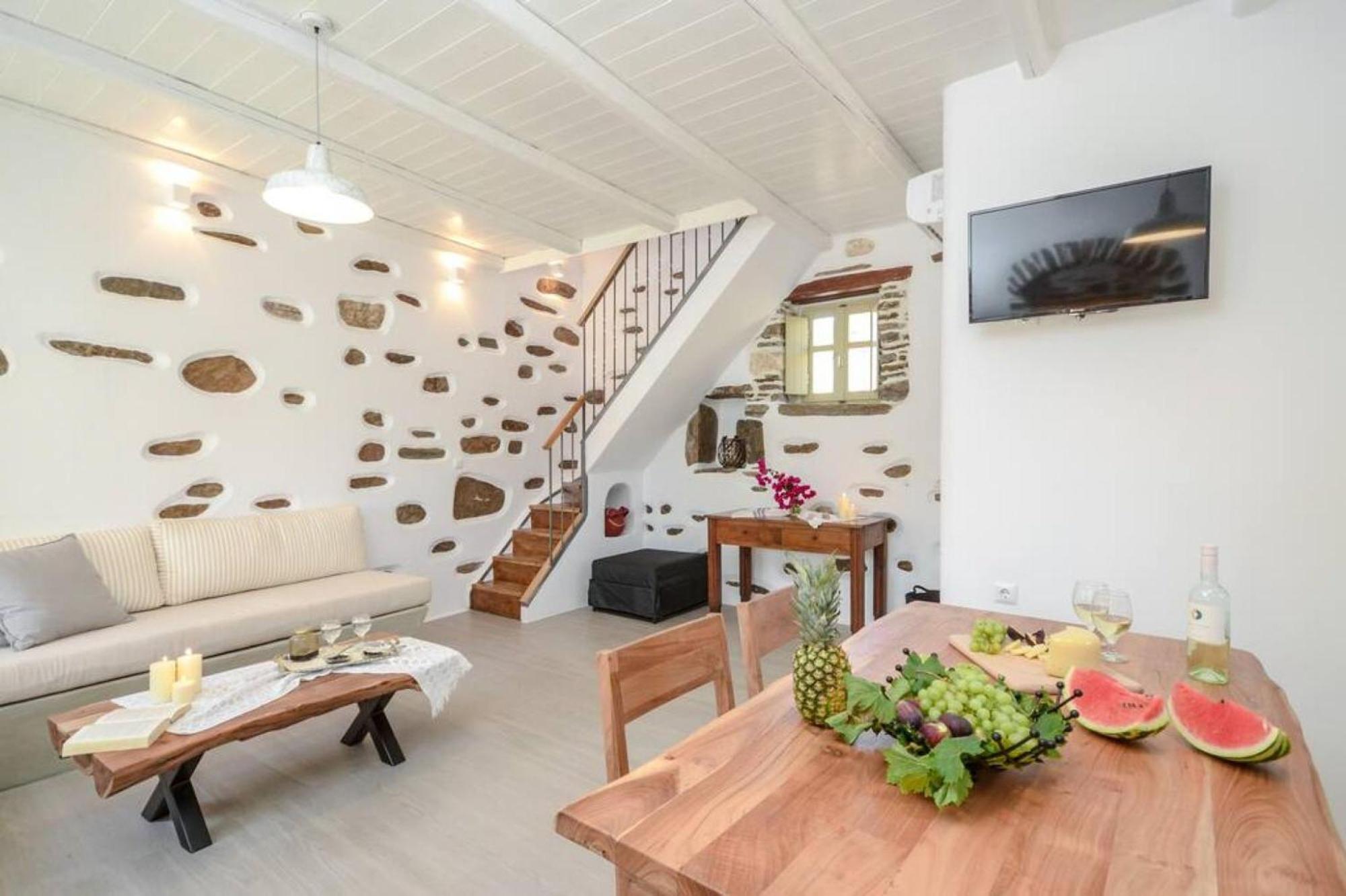 Villa Anthemion Naxos With Outdoor Jacuzzi Ano Sangrion Exterior photo