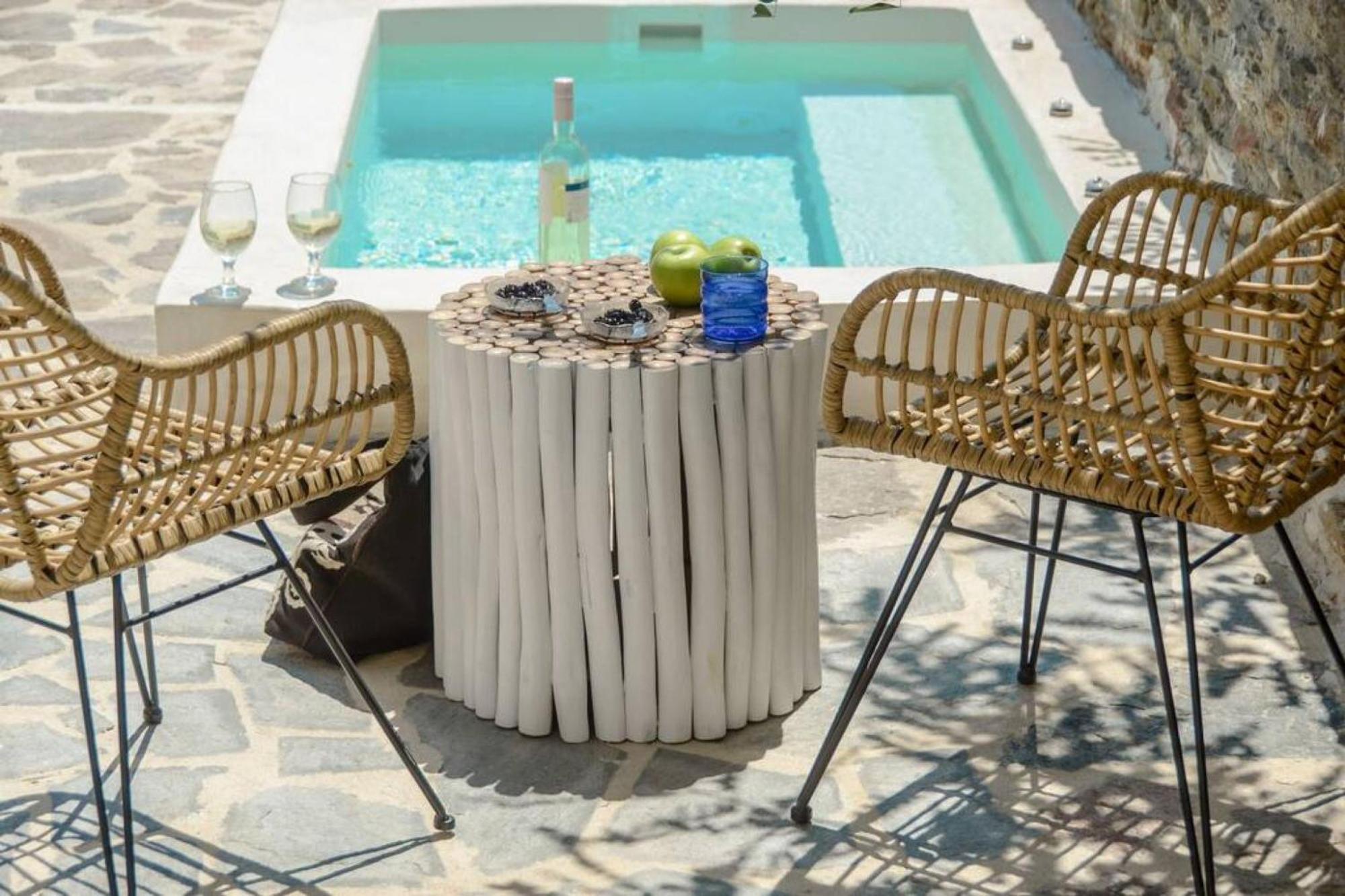 Villa Anthemion Naxos With Outdoor Jacuzzi Ano Sangrion Exterior photo